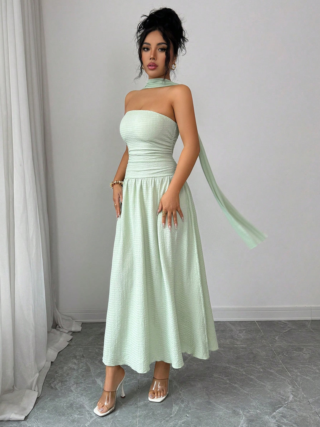 Rochie maxi SHEIN, turcoaz