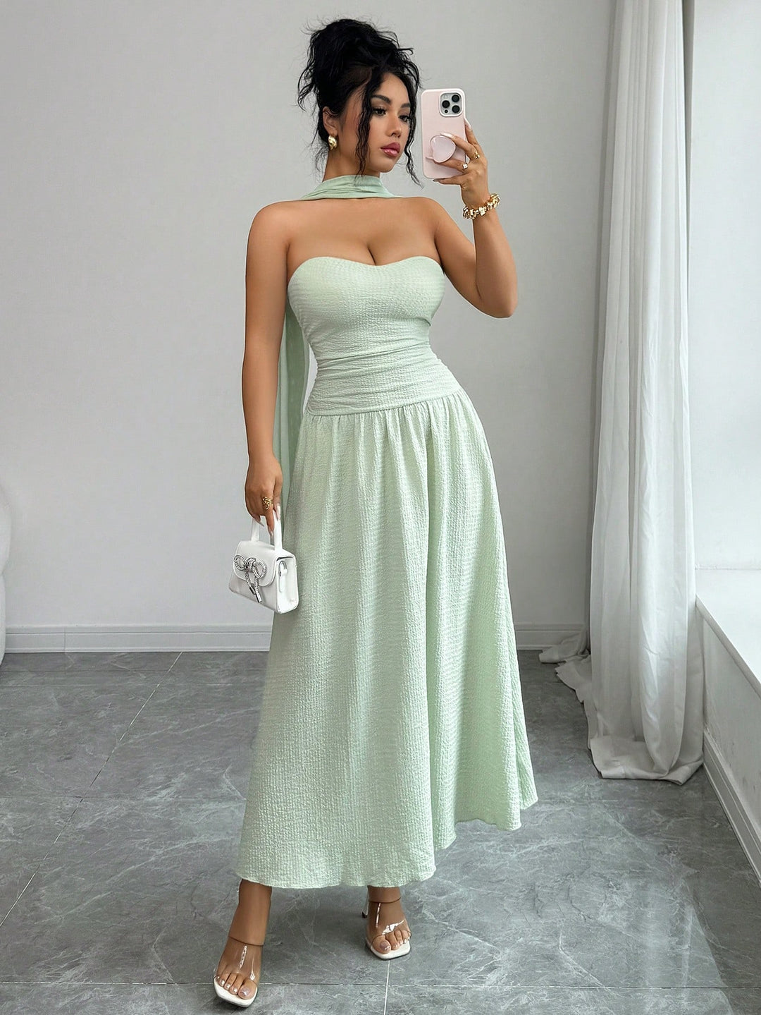 Rochie maxi SHEIN, turcoaz