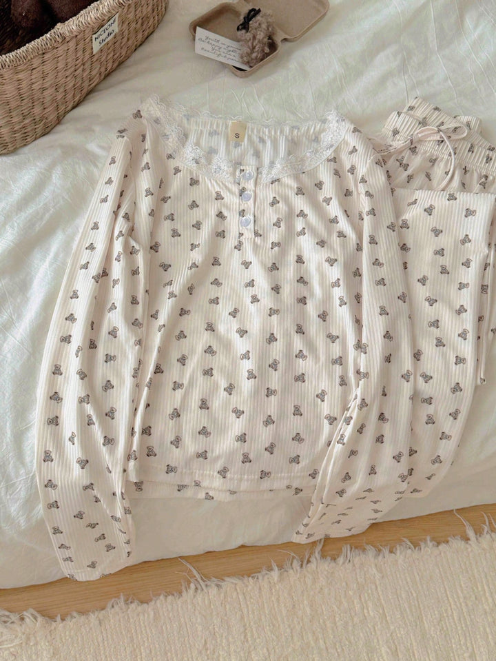 Set pijamale SHEIN, alb