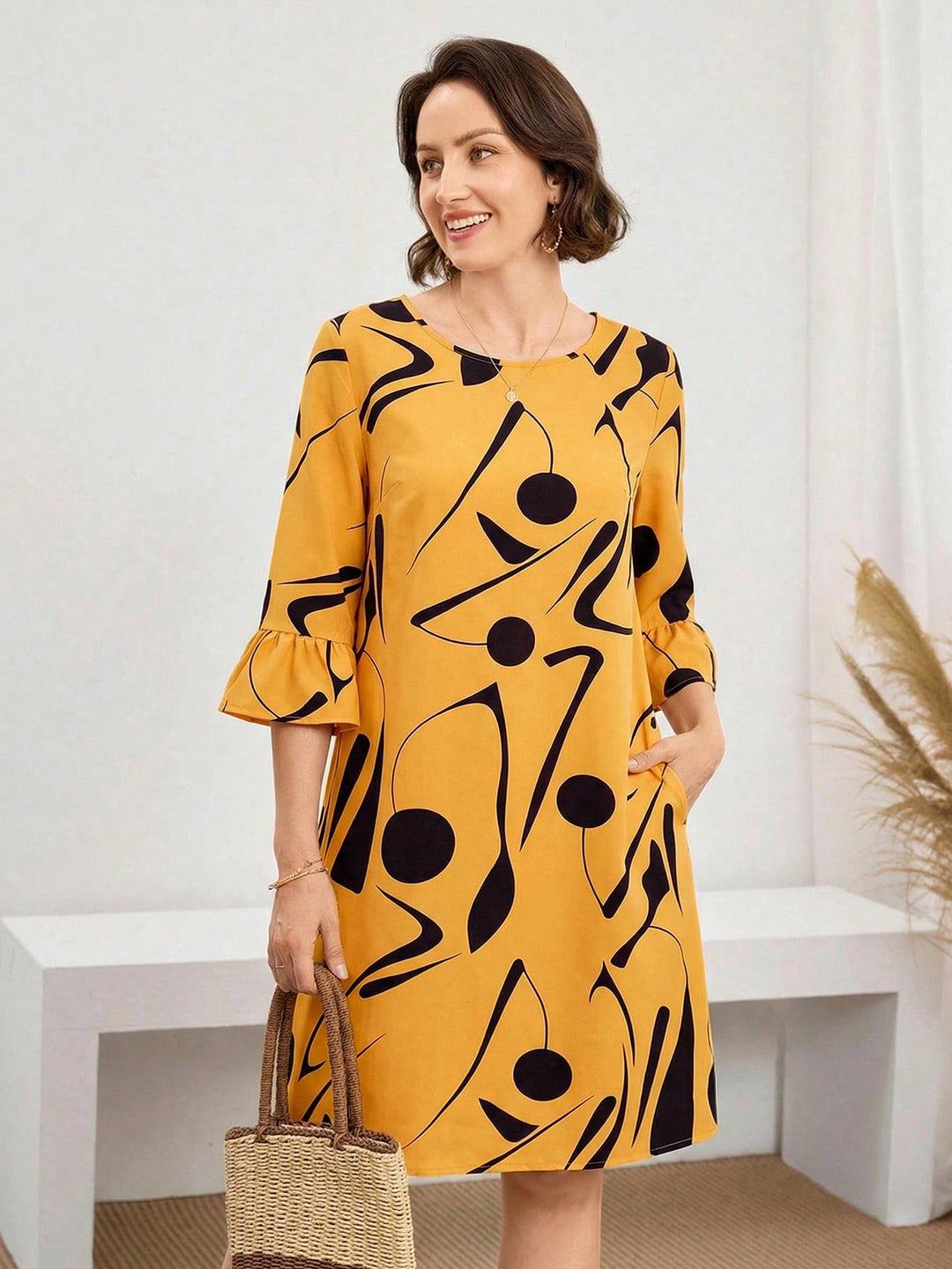 Rochie scurtă SHEIN, galben