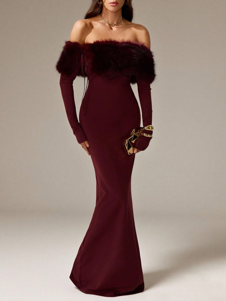 Rochie maxi SHEIN, vișiniu