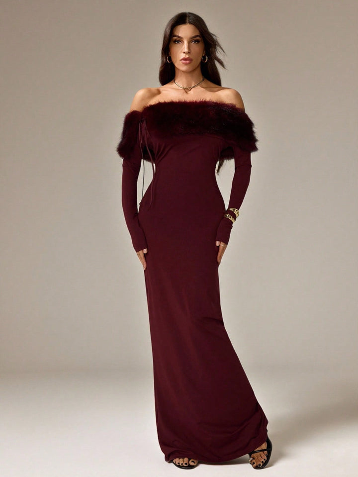 Rochie maxi SHEIN, vișiniu