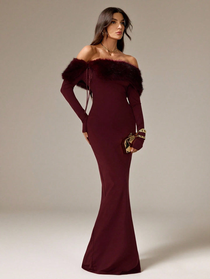 Rochie maxi SHEIN, vișiniu