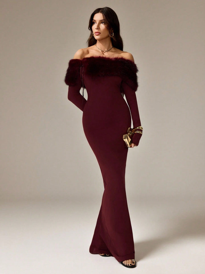 Rochie maxi SHEIN, vișiniu