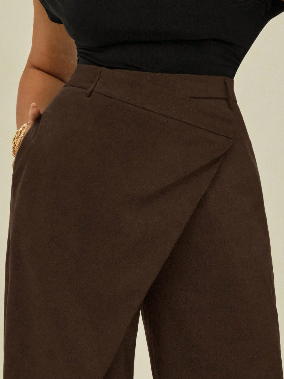 Pantalon de costum SHEIN, maro