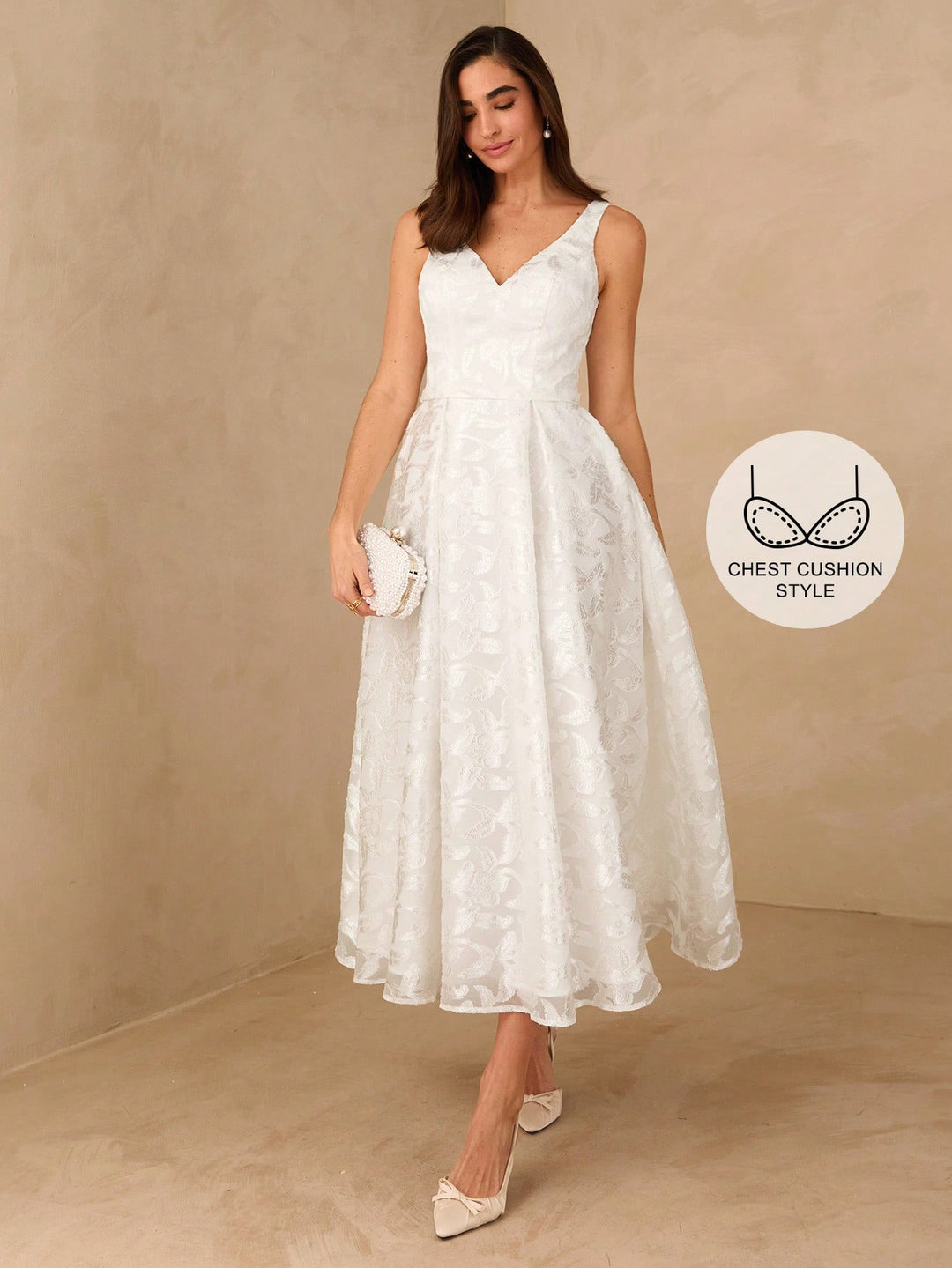 Rochie midi SHEIN, alb