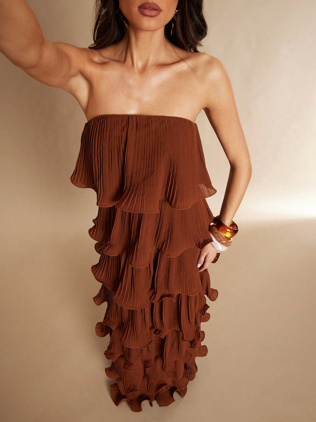 Rochie maxi SHEIN, maro