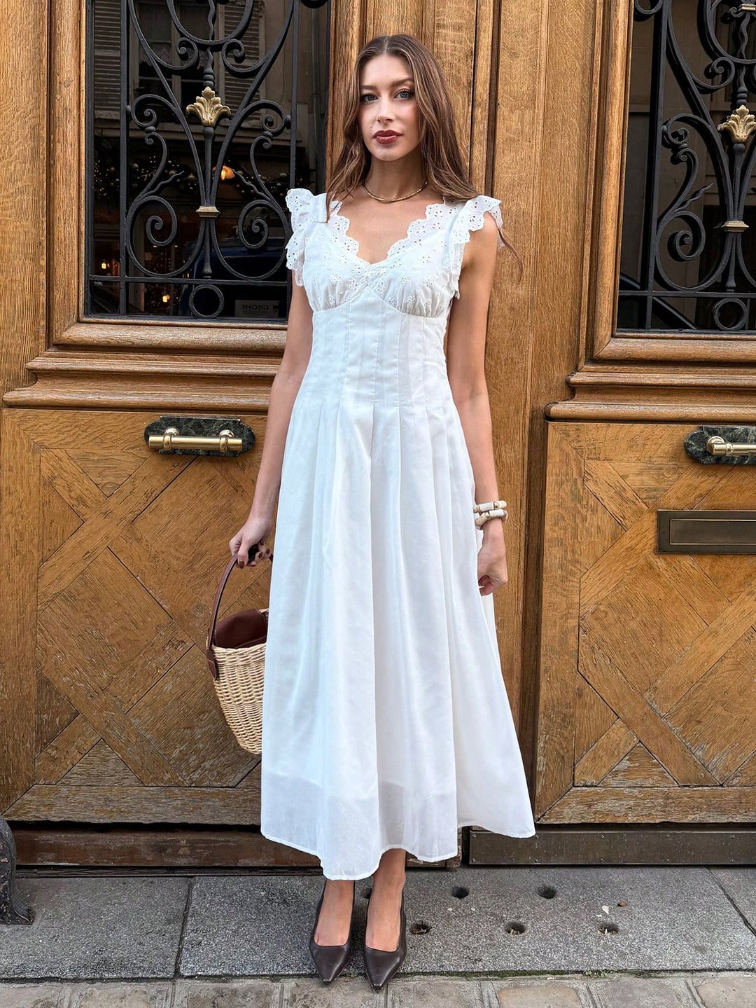 Rochie midi SHEIN, alb