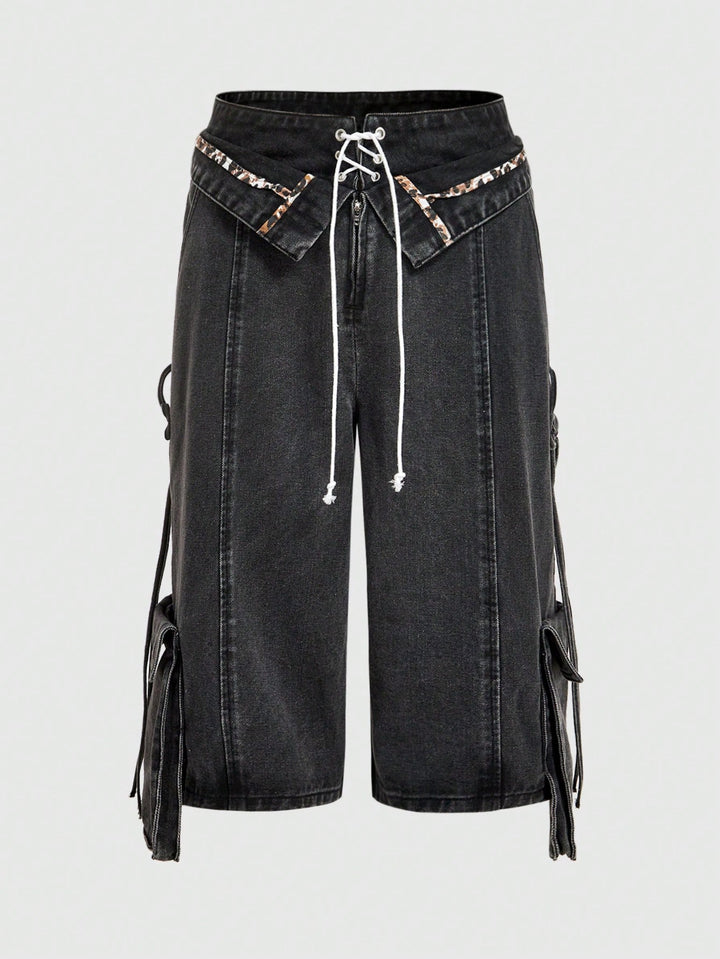 Pantaloni scurți SHEIN, negru