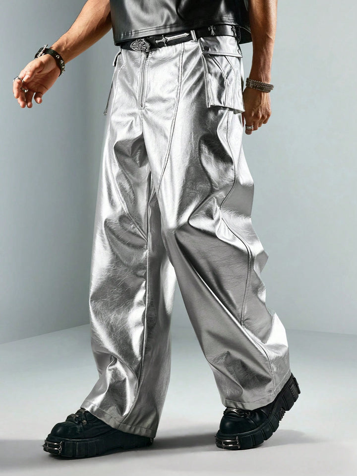 Pantalon SHEIN, argintiu