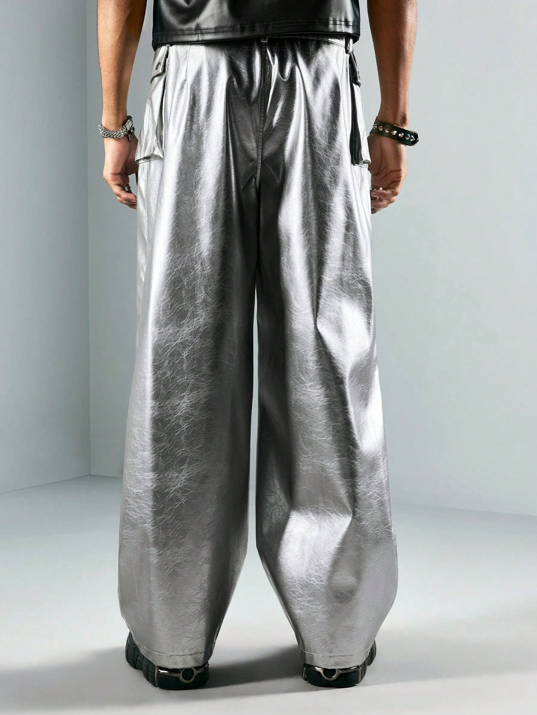 Pantalon SHEIN, argintiu