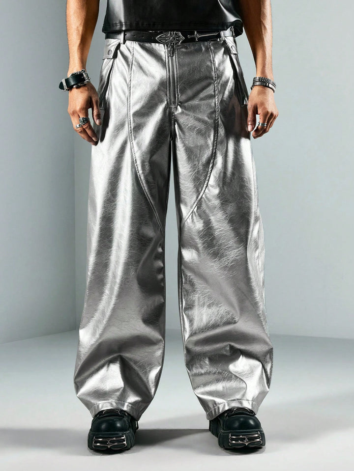 Pantalon SHEIN, argintiu