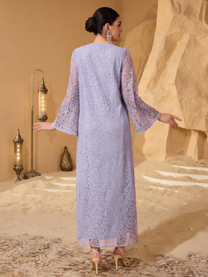 Set caftan și jalabiya SHEIN, mov