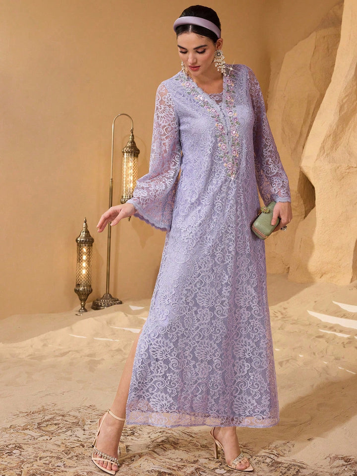 Set caftan și jalabiya SHEIN, mov