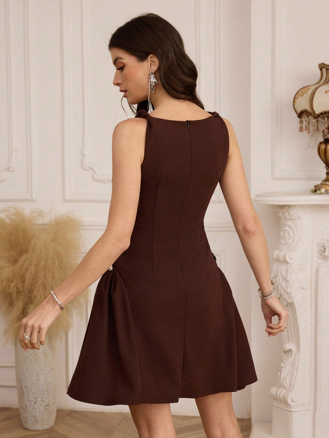 Rochie scurtă SHEIN, maro