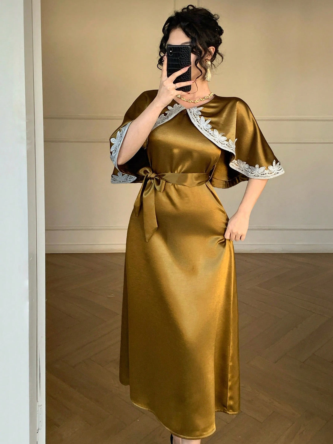Rochie maxi SHEIN, auriu
