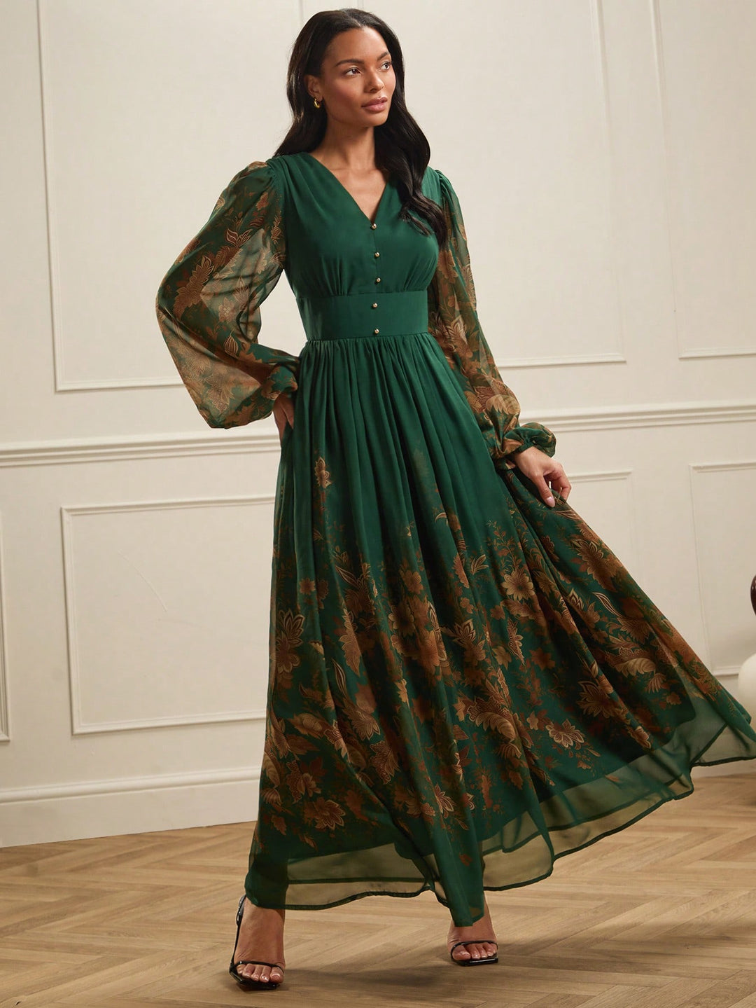 Rochie maxi SHEIN, verde