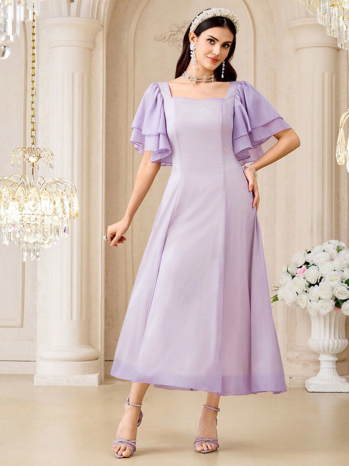 SHEIN lila midi ruha