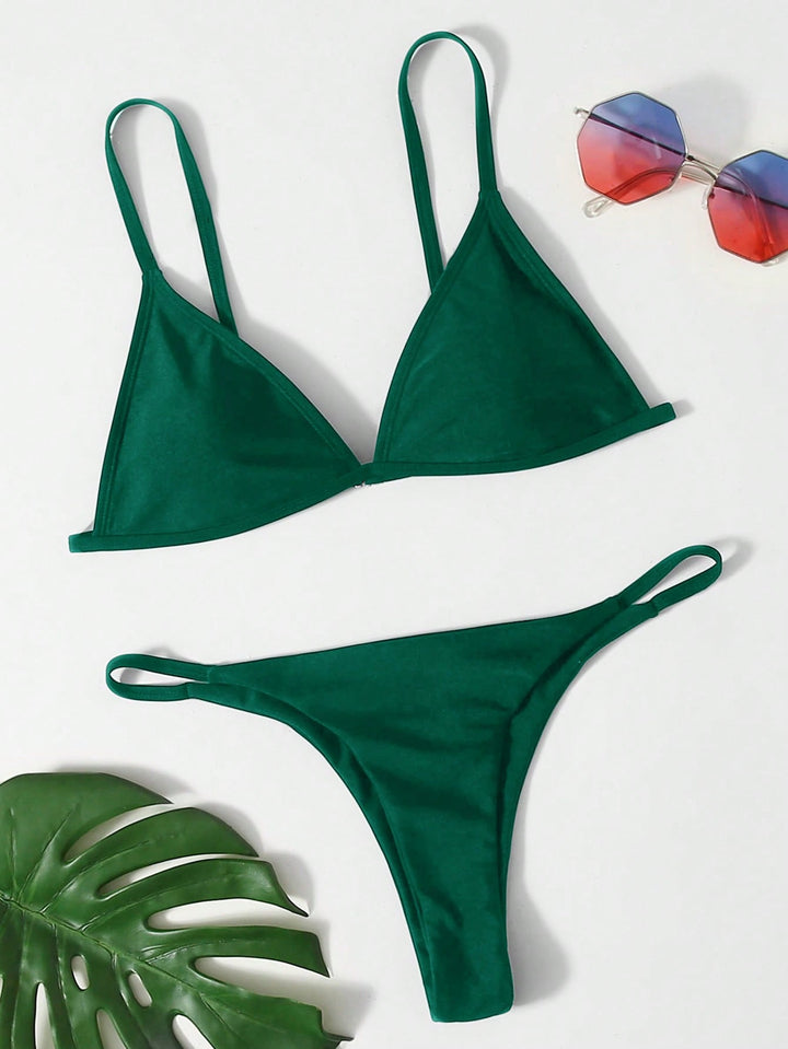 SHEIN kétrészes bikini szett, zöld