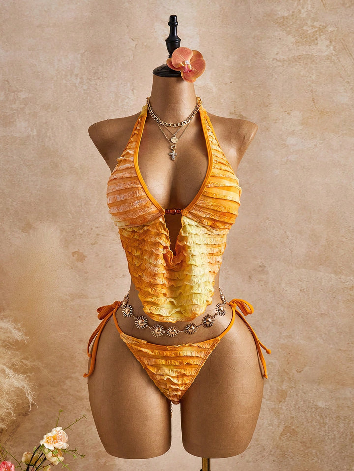 Costum de baie SHEIN, portocaliu