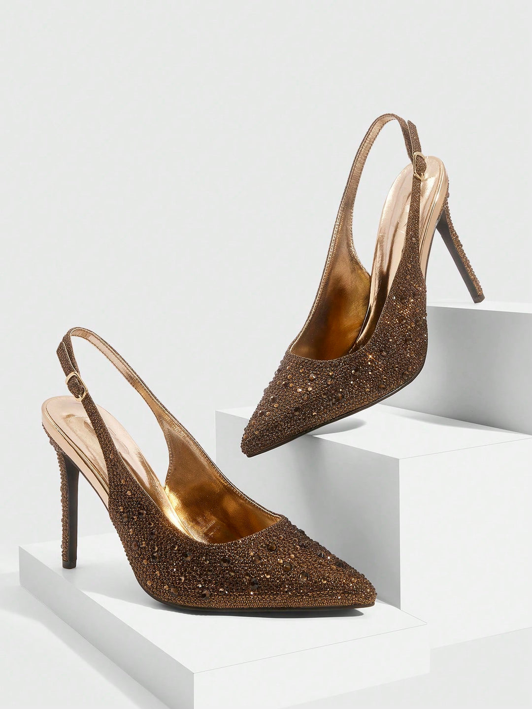 Pantofi cu toc SHEIN, bronz