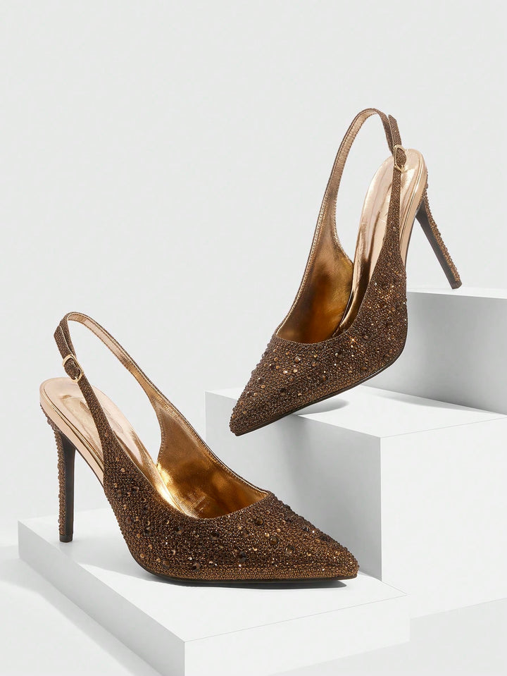 Pantofi cu toc SHEIN, bronz