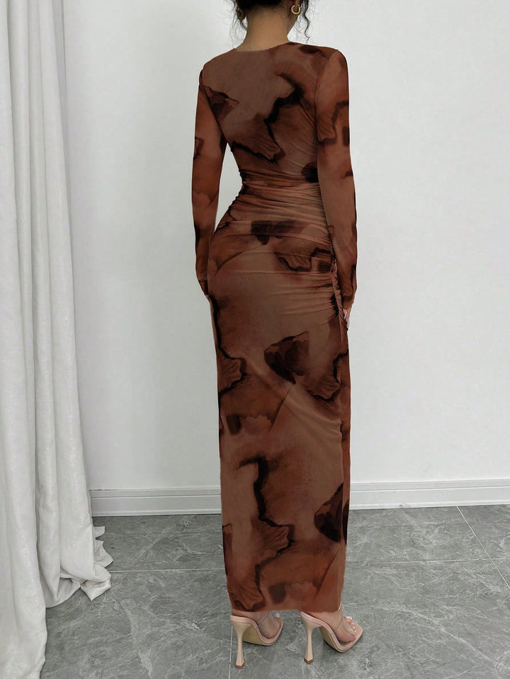 SHEIN maxi ruha, barna
