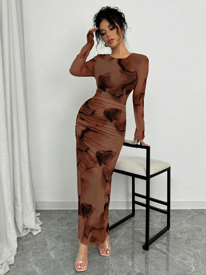 SHEIN maxi ruha, barna