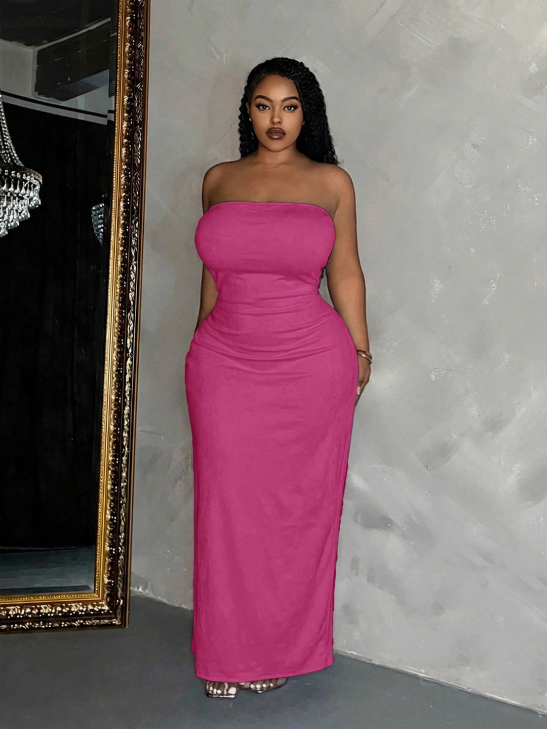 Rochie maxi SHEIN, roz