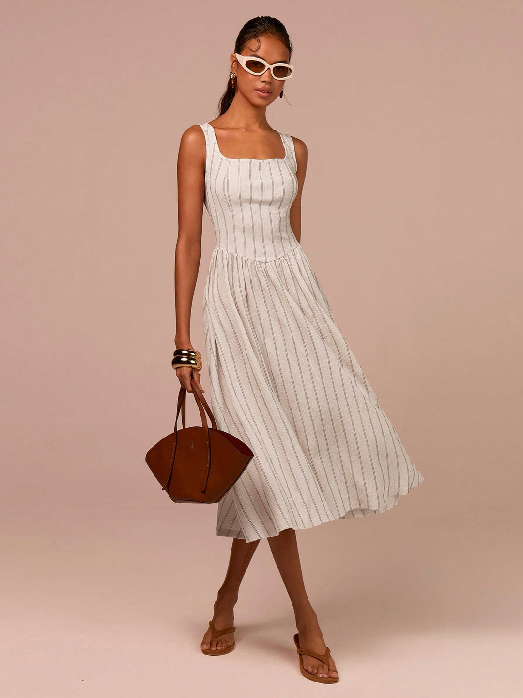 Rochie midi SHEIN, bej