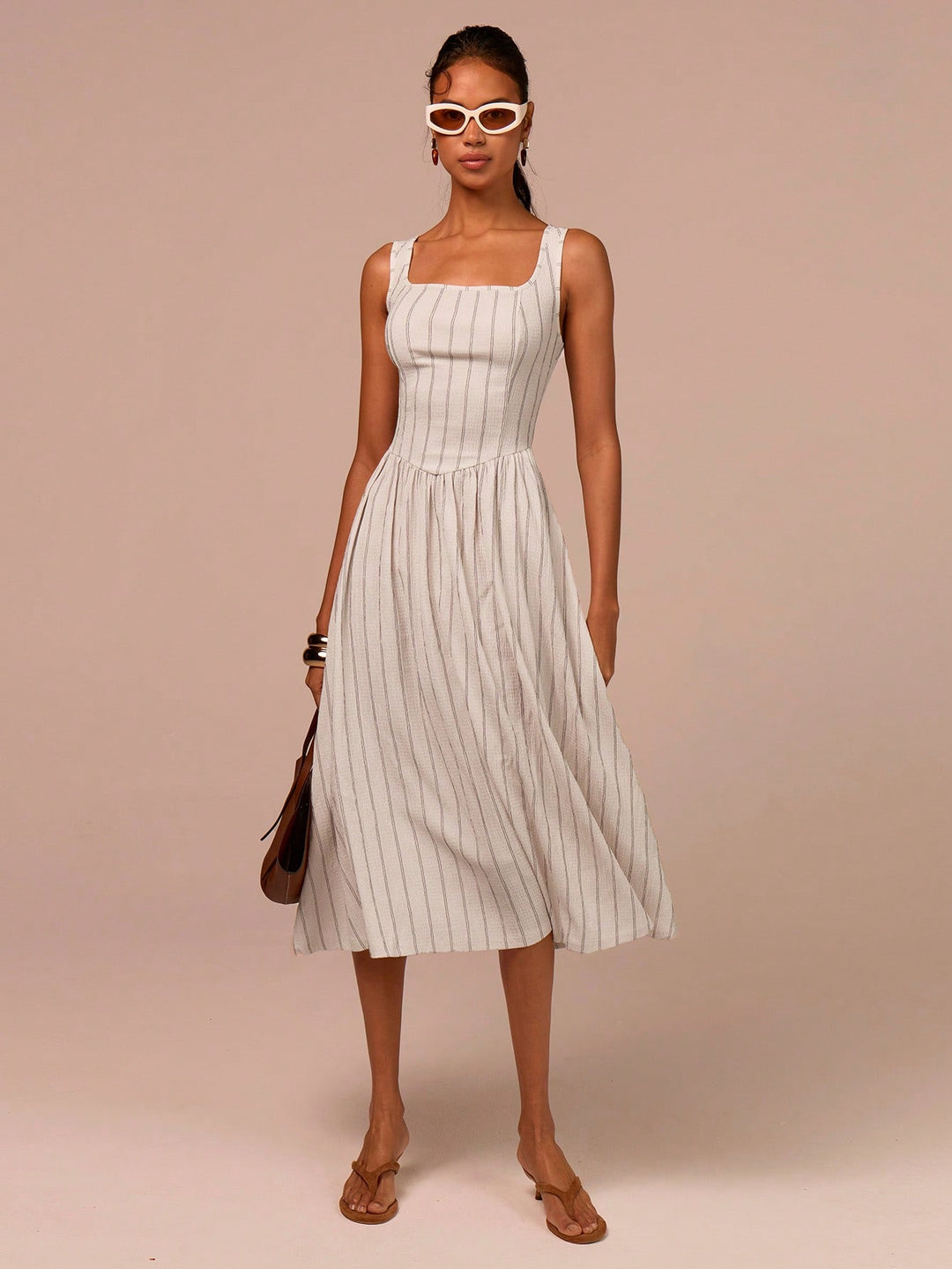 Rochie midi SHEIN, bej