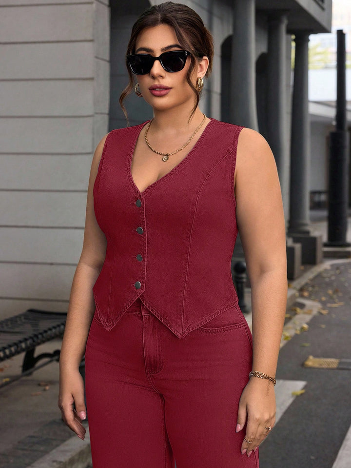 SHEIN Jacket, burgundy