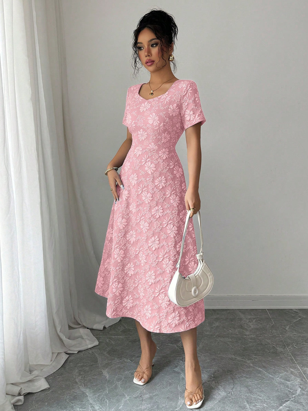 Rochie midi SHEIN, roz
