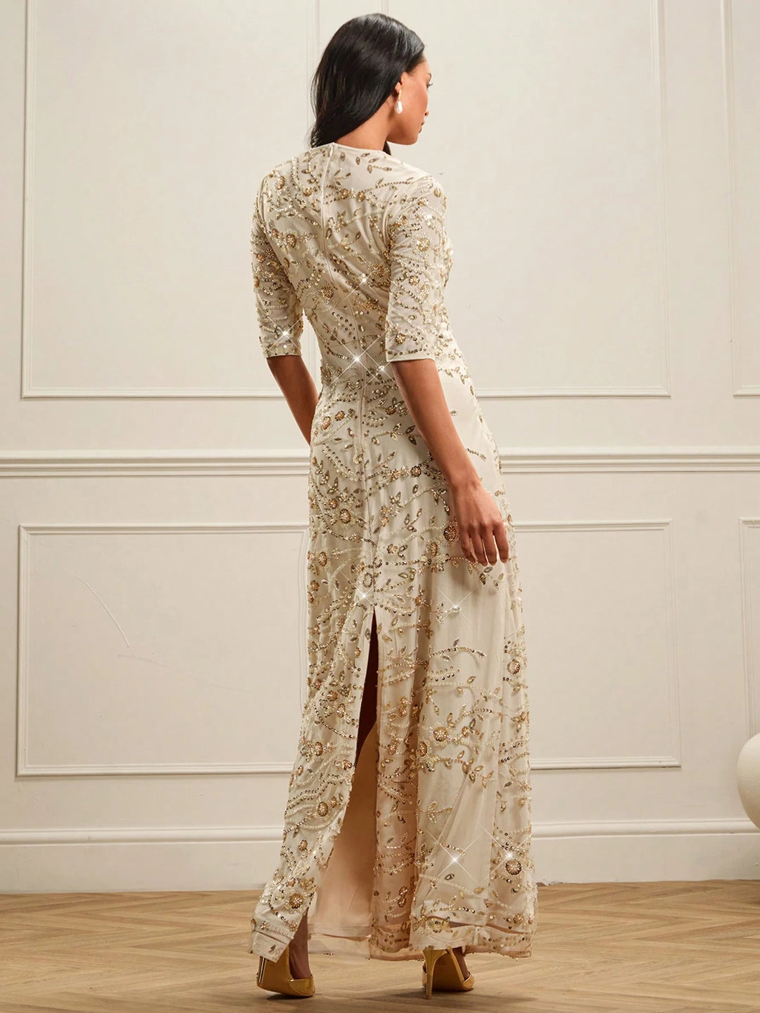 Rochie de ocazie SHEIN, crem