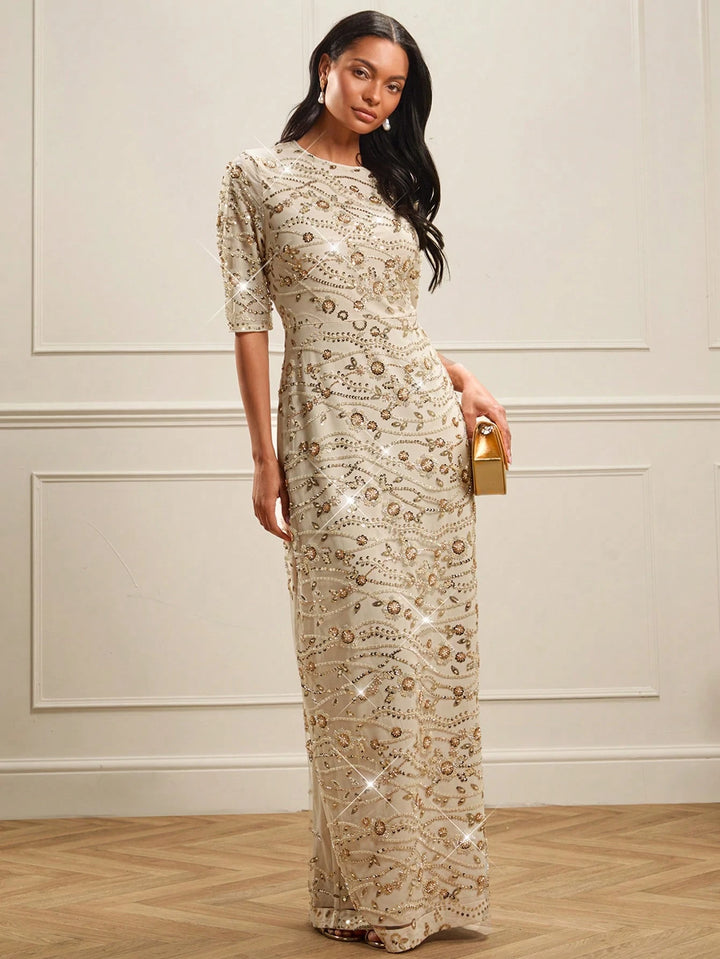 Rochie de ocazie SHEIN, crem
