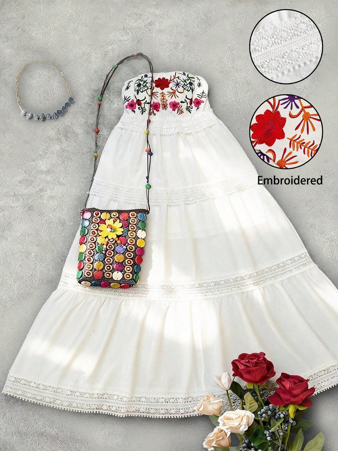Rochie maxi SHEIN, alb
