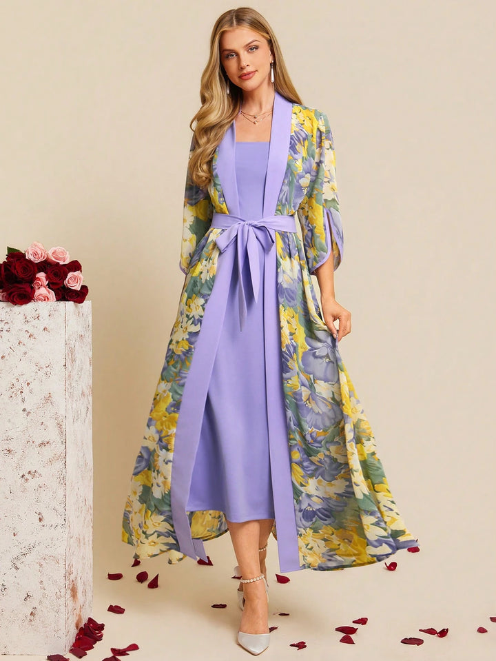 Set rochie și cardigan SHEIN, mix culori