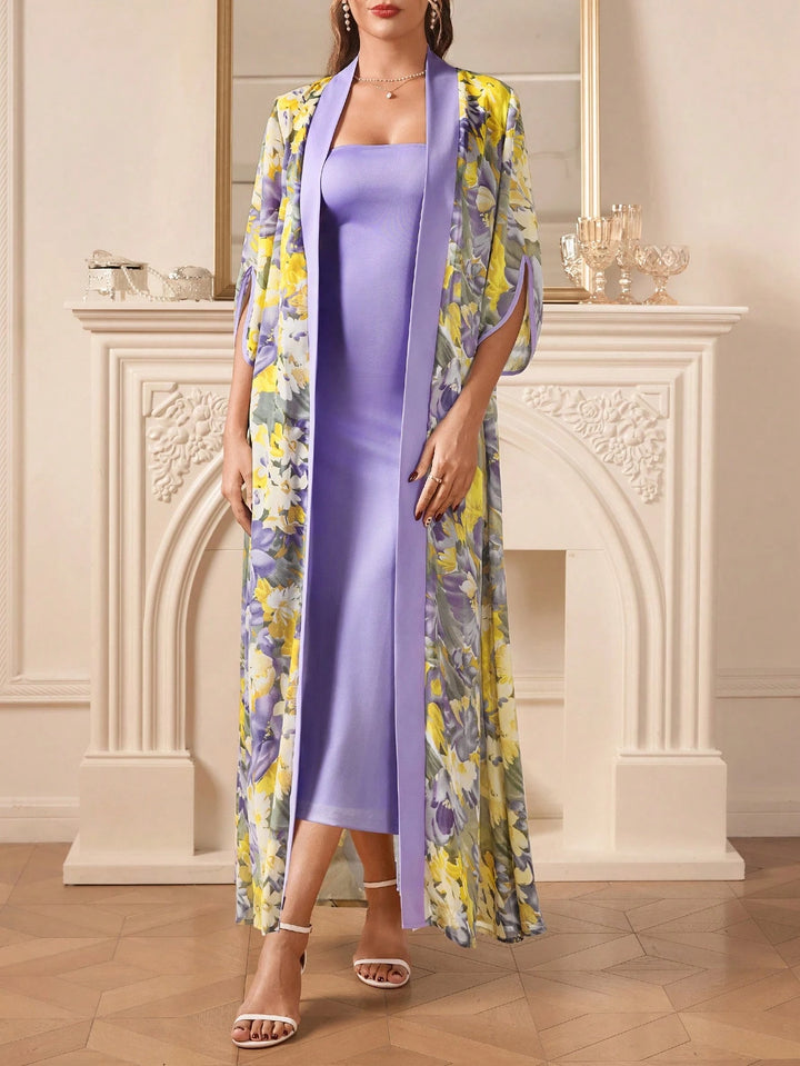 Set rochie și cardigan SHEIN, mix culori