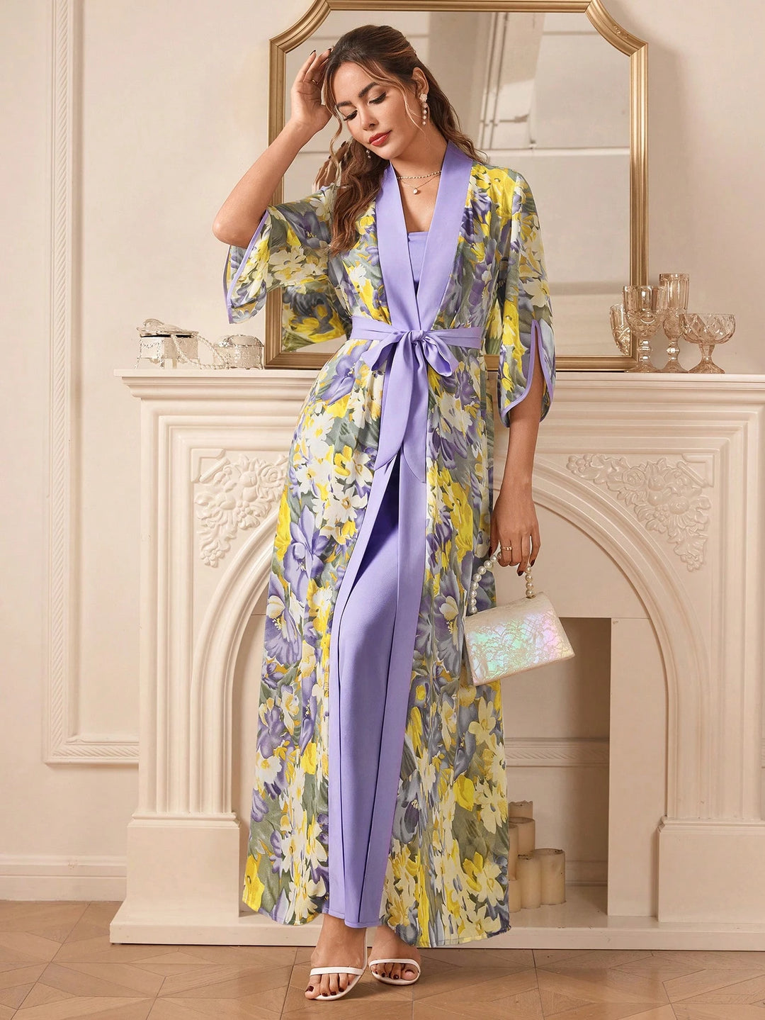 Set rochie și cardigan SHEIN, mix culori