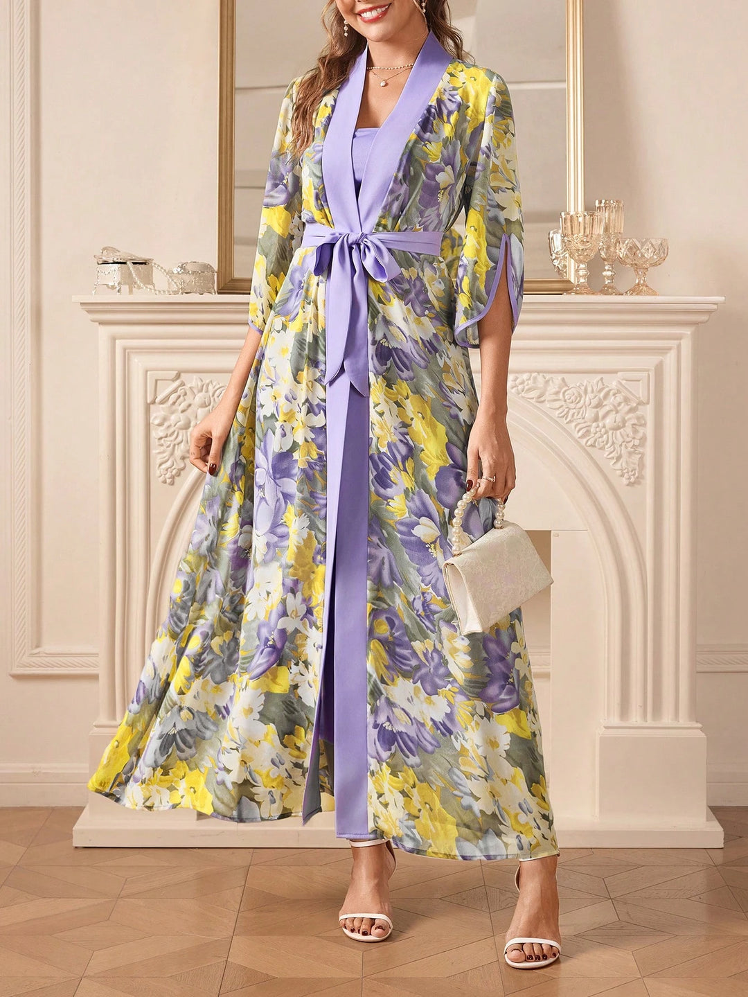 Set rochie și cardigan SHEIN, mix culori