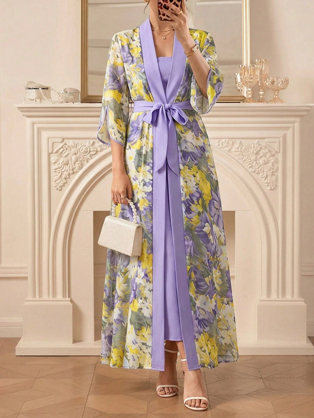 Set rochie și cardigan SHEIN, mix culori