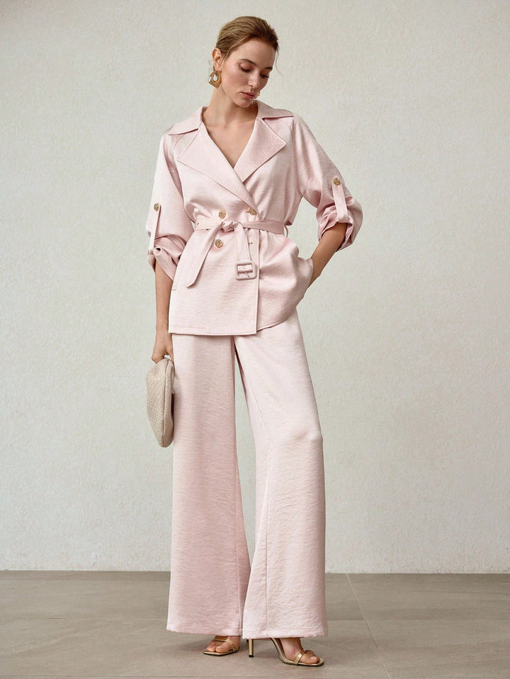 Pantaloni SHEIN, roz