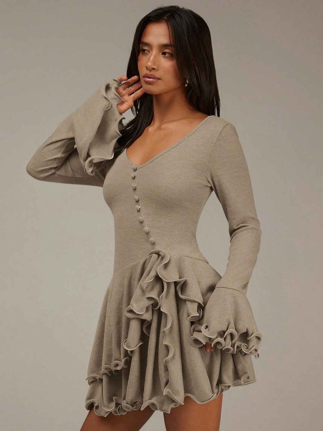 SHEIN mini ruha, khaki