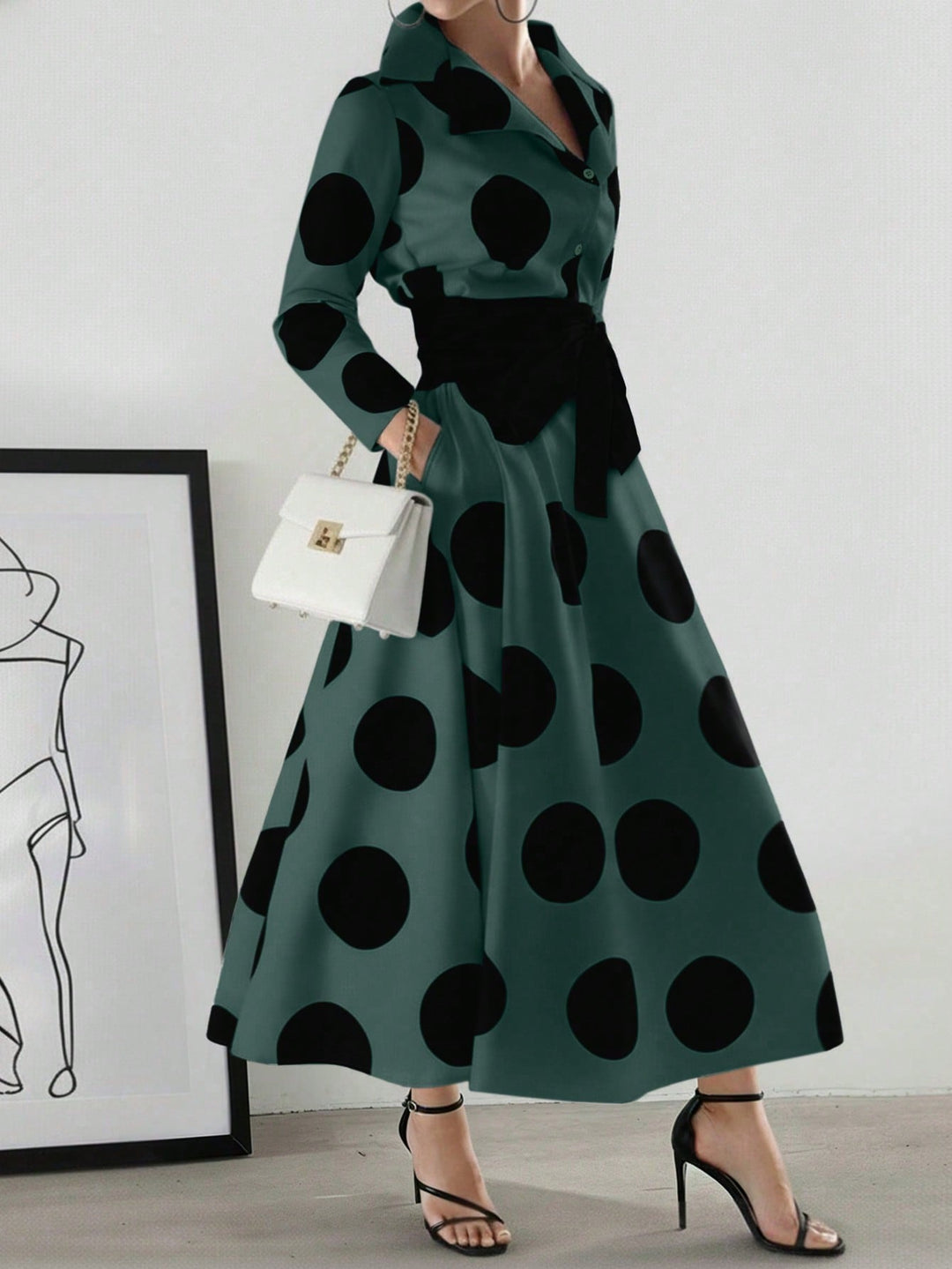 Rochie maxi SHEIN, verde