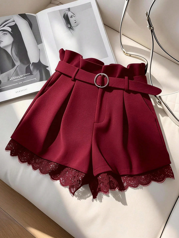 Pantaloni scurți SHEIN, vișiniu