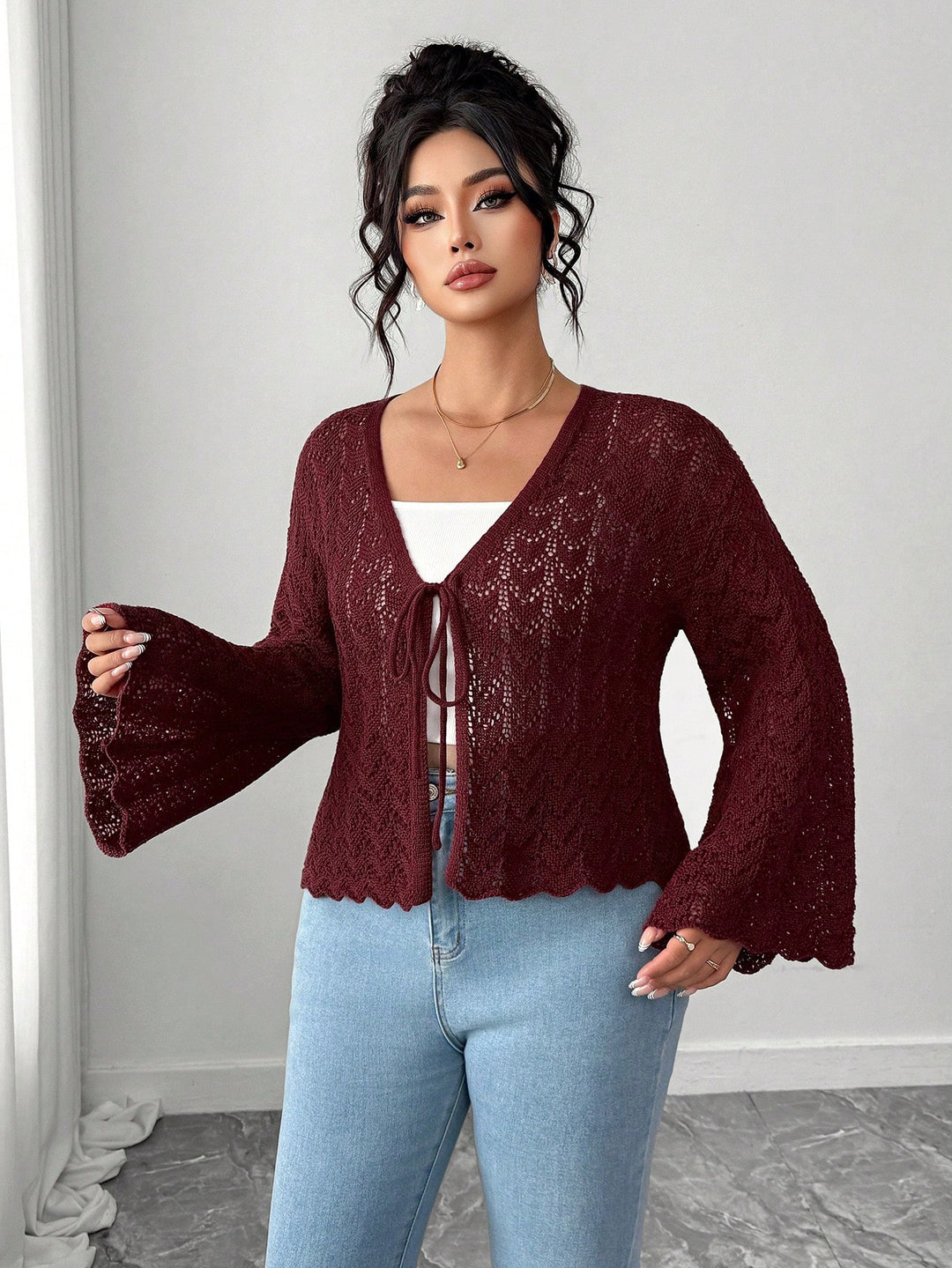 Cardigan SHEIN, vișiniu