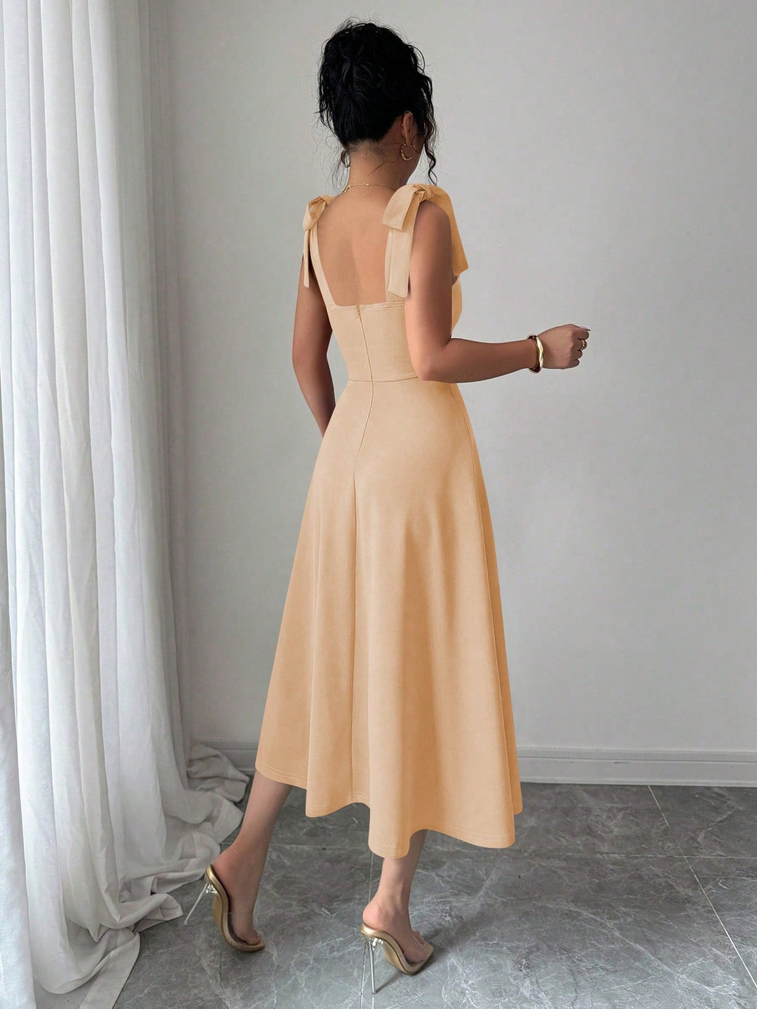 Rochie midi SHEIN, bej