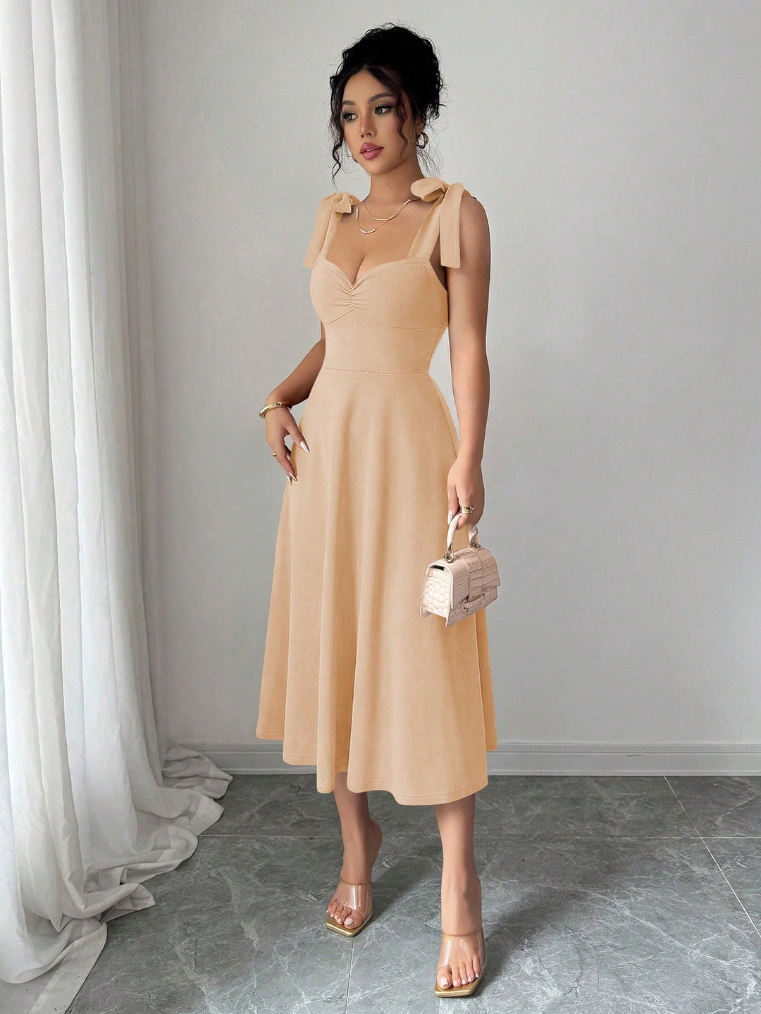 Rochie midi SHEIN, bej