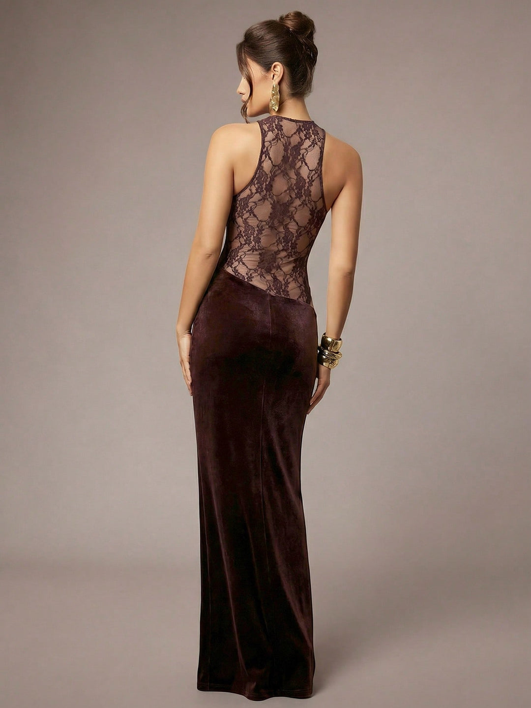 SHEIN maxi ruha, barna