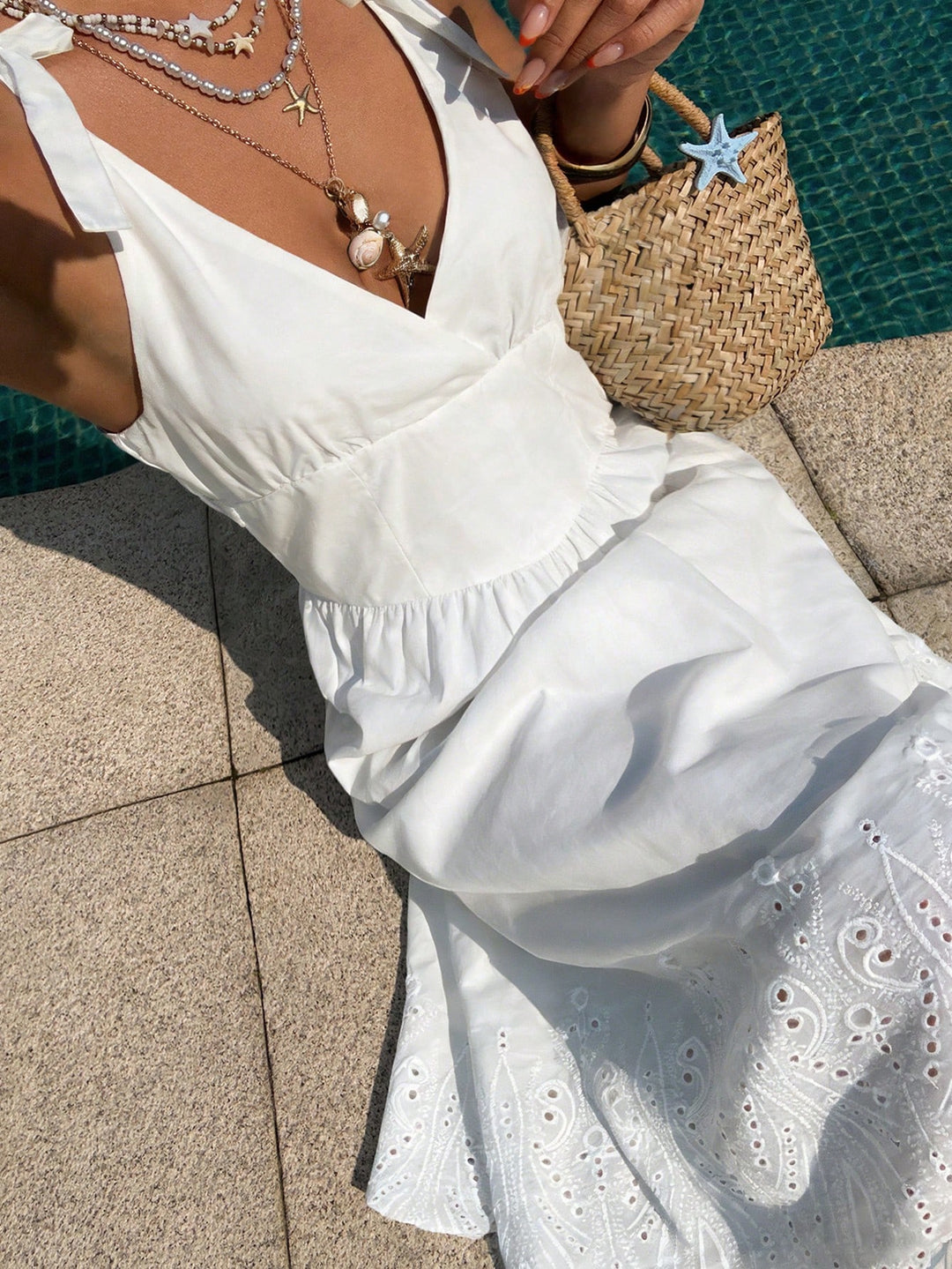 Rochie maxi SHEIN, alb